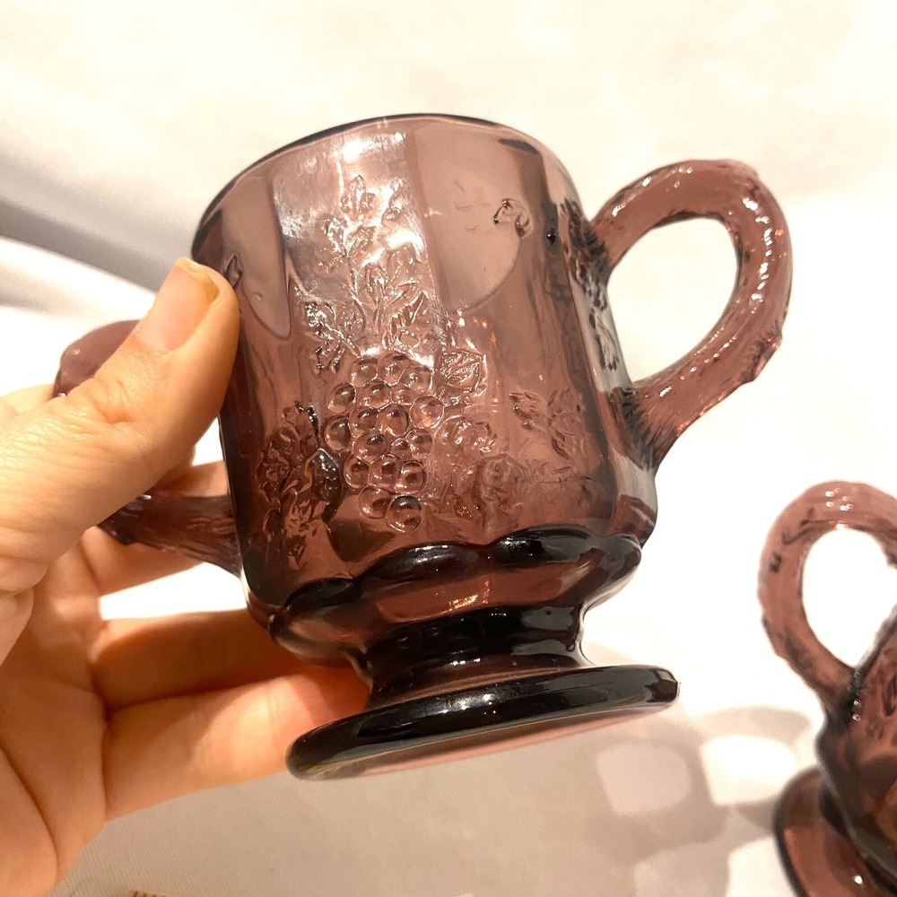 vintage deep dark purple grape sugar cup bowl & creamer pitcher cup - Picture 7 of 8